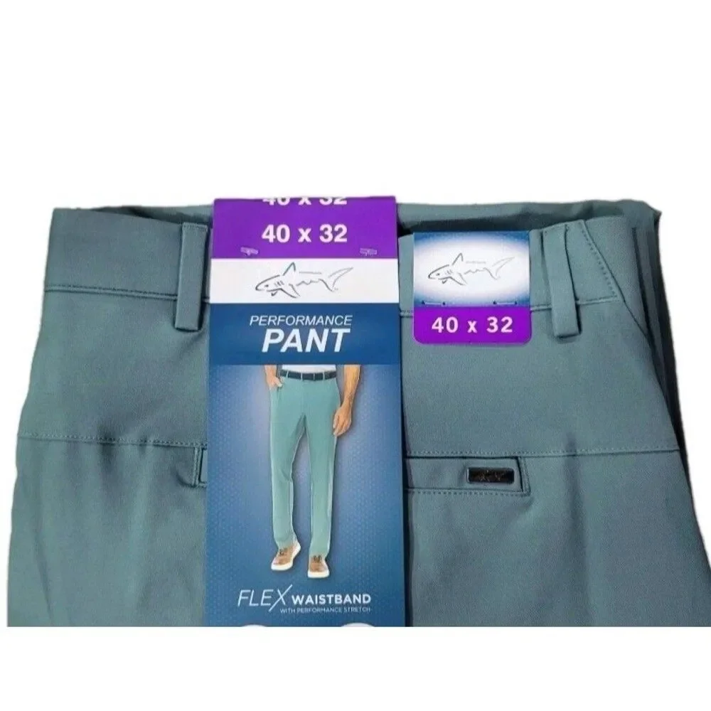 Greg Norman Men's 40x32 Luxe Performance Stretch Pants ML75 Flex Waistband Green - Picture 12 of 12